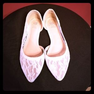White lace flats